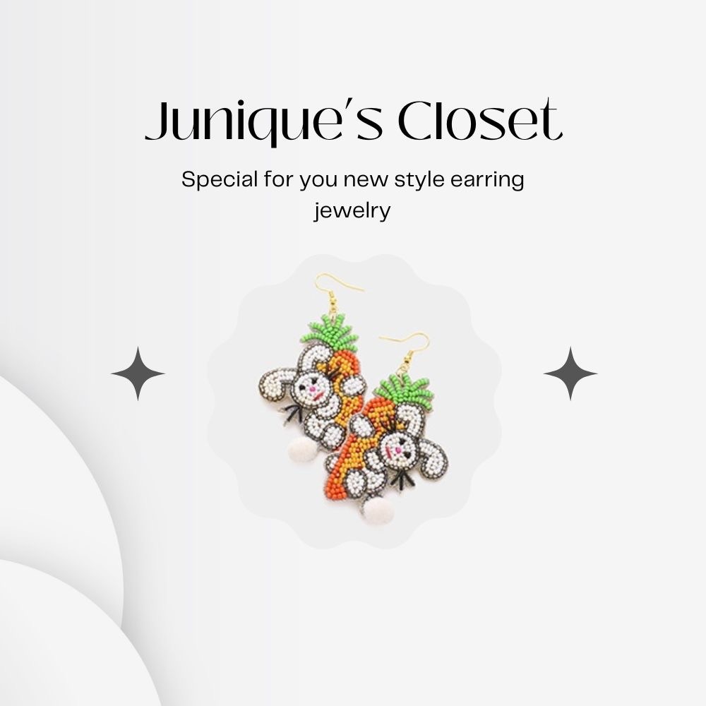 Beaded Easter Bunny Earrings | Fashion Jewelry